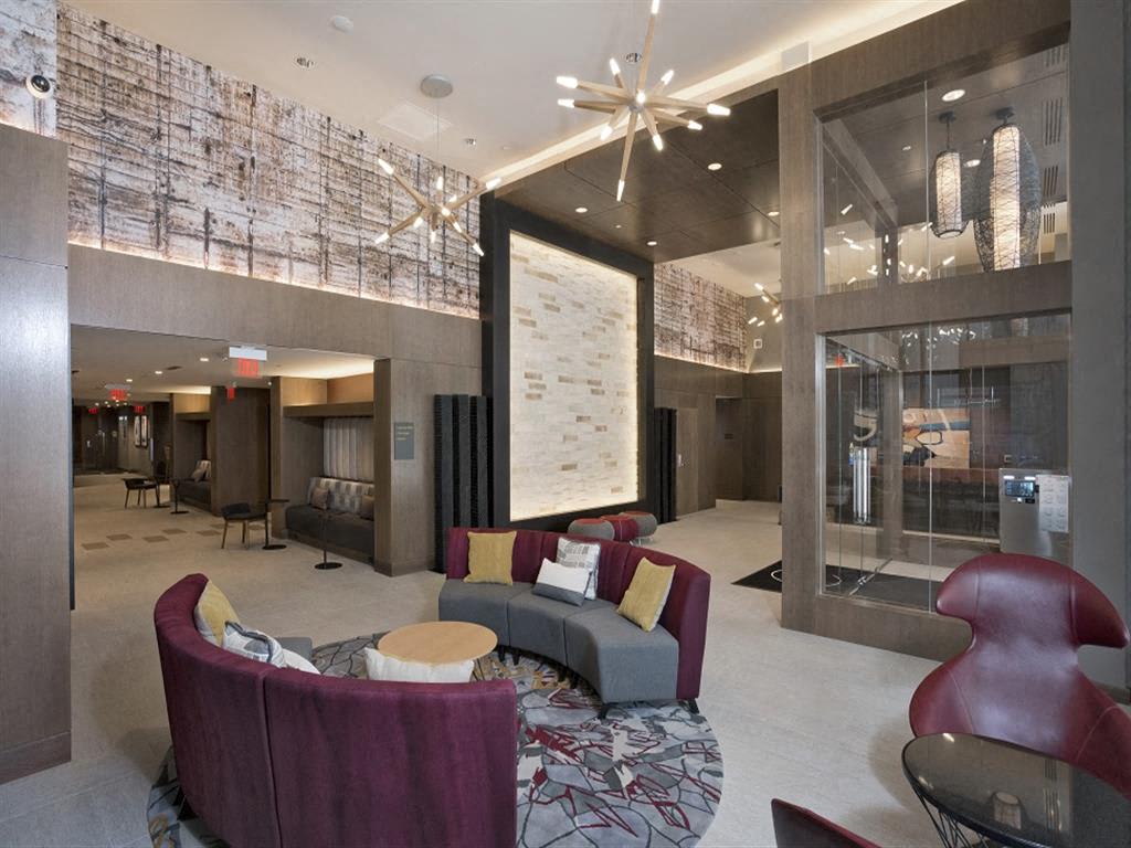 a living room with a couch and a table